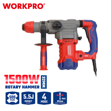 WORKPRO 1500W 32mm Rotary Hammer Drill