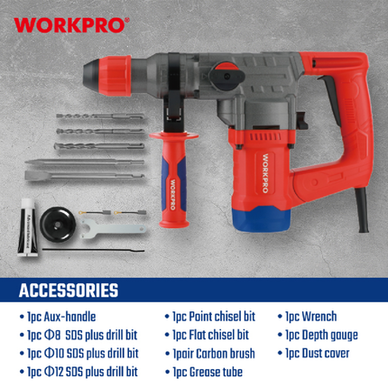 WORKPRO WP470407CE Rotary Hammer Drill 1050W – view 4