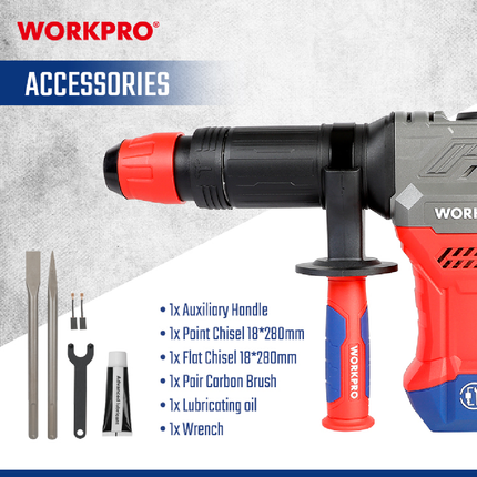 WORKPRO 1300W 15J SDS MAX Demolition Hammer – view 4