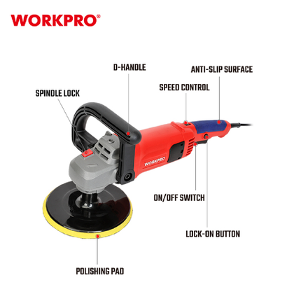 WORKPRO WP472404 Polisher - 1400W, 180mm Disc – view 2