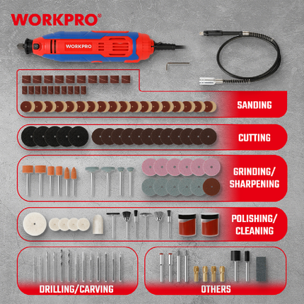 WORKPRO 130W Electric Mini Grinder WP472411CE – view 3