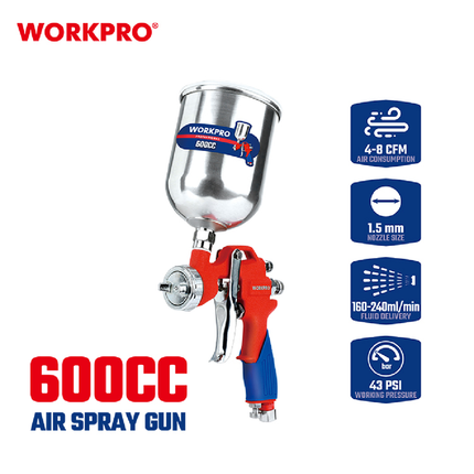 WORKPRO WP512001 Gravity Feed Spray Gun 600cc