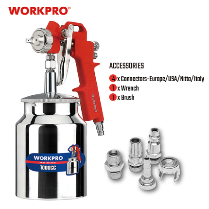 WORKPRO WP512002 Professional Paint Spray Gun 1000ml – view 2