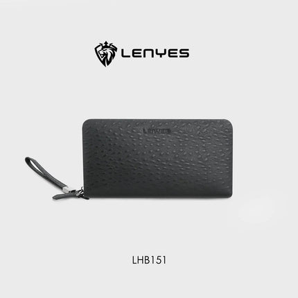 محفظة بطاقات لينييس (Lenyes) موديل LHB1501 - تصميم نحيف من الجلد الأسود الفاخر - منظم بطاقات عصري - متينة وخفيفة الوزن