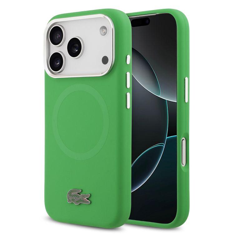 Lacoste MagSafe Silicone Case with Metal Logo for iPhone 17 Pro - Premium Protective Cover with Magnetic Charging Support Lacoste MagSafe Silicone Case with Metal Logo for iPhone 17 Pro - Premium Protective Cover with Magnetic Charging Support