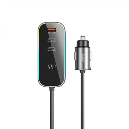 WIWU Wi-QC014 120W PD+QC Kirsite Extend Fast Car Charger Multi-Port - Black