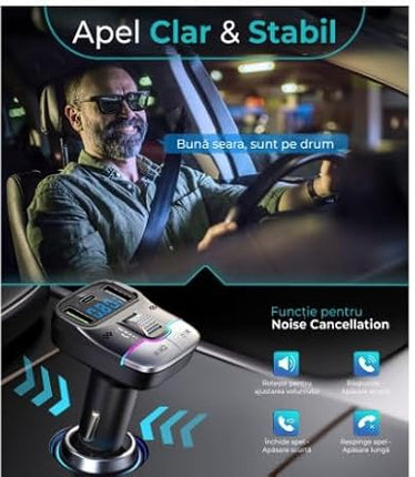 Wireless FM Transmitter with USB & Type-C Ports GD-BT39