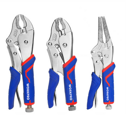 WORKPRO 3PC CR-V Locking Pliers Set