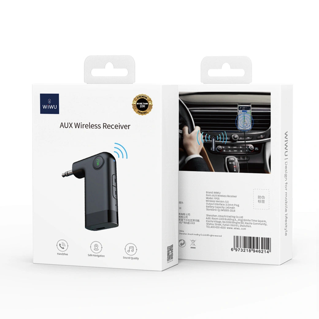 WIWU YP05 Bluetooth 5.0 AUX Wireless Receiver WIWU YP05 Bluetooth 5.0 AUX Wireless Receiver