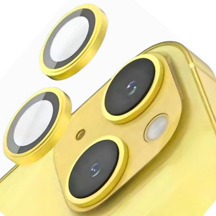 BLUEO NPB27 Original Metal Frame Lens Protector Glass (2 pcs/package) for iPhone 14 (6.1″/6.7″) - Yellow