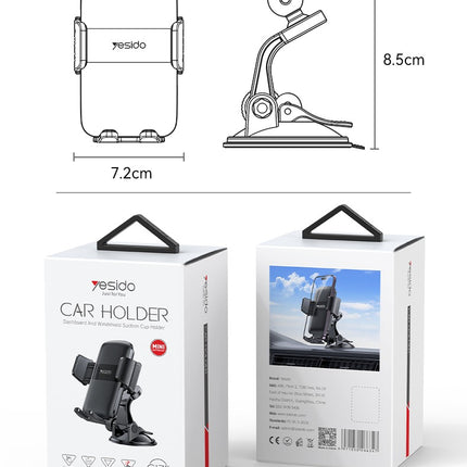 حامل الهاتف الصغير المزود بSuction Cup من Yesido C175