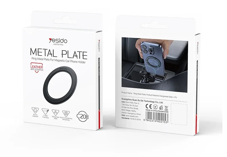 حلقة للهاتف من الجلد الصناعي والحديد C208 من Yesido حلقة للهاتف من الجلد الصناعي والحديد C208 من Yesido