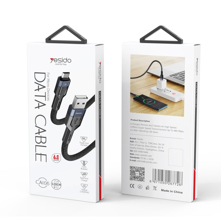 Yesido CA106MICRO 2.4A Micro USB Data Cable 1.2M Yesido CA106MICRO 2.4A Micro USB Data Cable 1.2M