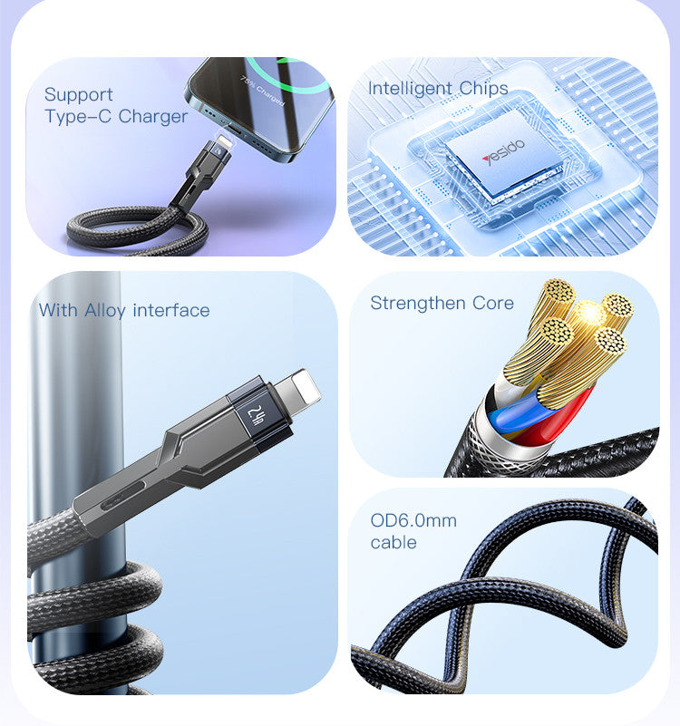 Yesido CA107 Type-C to Lightning Data Cable Yesido CA107 Type-C to Lightning Data Cable