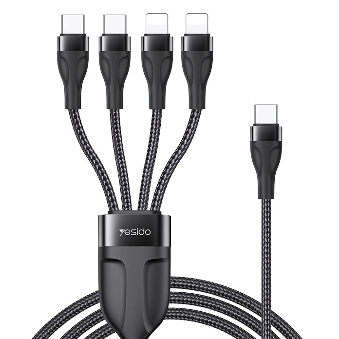 كابل شحن Type-C إلى 4 منافذ من Yesido CA110 كابل شحن Type-C إلى 4 منافذ من Yesido CA110