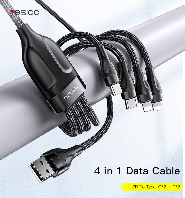 كابل شحن USB إلى 4 منافذ من Yesido CA111 كابل شحن USB إلى 4 منافذ من Yesido CA111