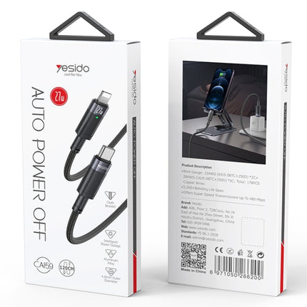 Yesido CA159 27W USB-C to Lightning Auto Disconnect Charging Data Cable