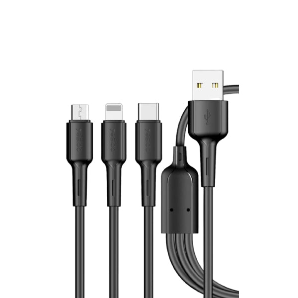 كابل شحن سريع USB 3 في 1 من Yesido CA41 كابل شحن سريع USB 3 في 1 من Yesido CA41