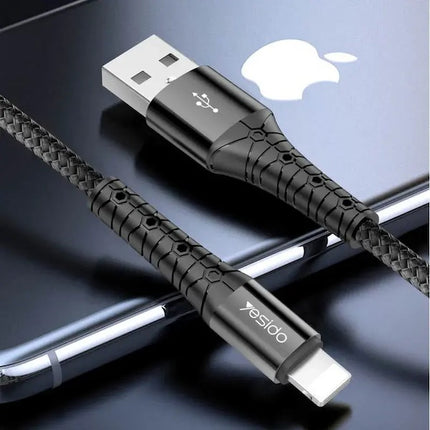 كابل بيانات شحن سريع USB CA50 بطول 2 متر من Yesido لـ Lightning (iPhone)