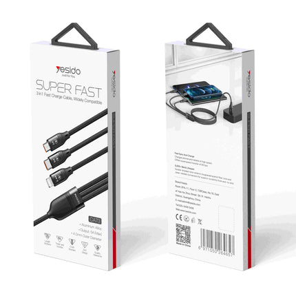 Yesido CA73 3-in-1 Super Fast Charge Cable