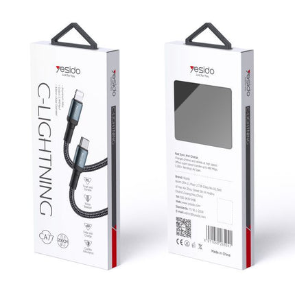 كابل بيانات شحن من Type-C إلى Lightning بقوة 20 واط من Yesido CA77 بطول 2 متر