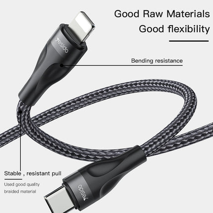 Yesido CA82 2.4A Type-C to Lightning Data Cable 30CM