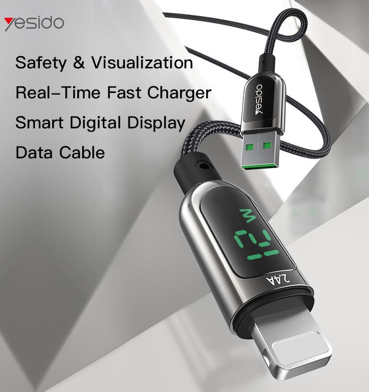 Yesido CA84-IOS (2.4A) Digital Display Lightning Data Cable 1.2M Yesido CA84-IOS (2.4A) Digital Display Lightning Data Cable 1.2M