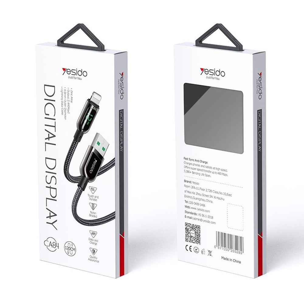 Yesido CA84-IOS (2.4A) Digital Display Lightning Data Cable 1.2M Yesido CA84-IOS (2.4A) Digital Display Lightning Data Cable 1.2M