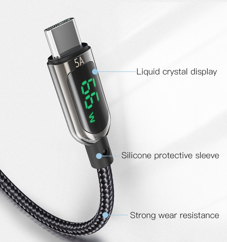Yesido CA85 (5A) Digital Display Type-C Data Cable 1.2M Yesido CA85 (5A) Digital Display Type-C Data Cable 1.2M