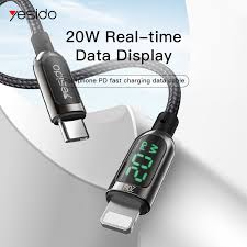 Yesido CA86 (20W) Digital Display Type-C to Lightning Data Cable 1.2M Yesido CA86 (20W) Digital Display Type-C to Lightning Data Cable 1.2M