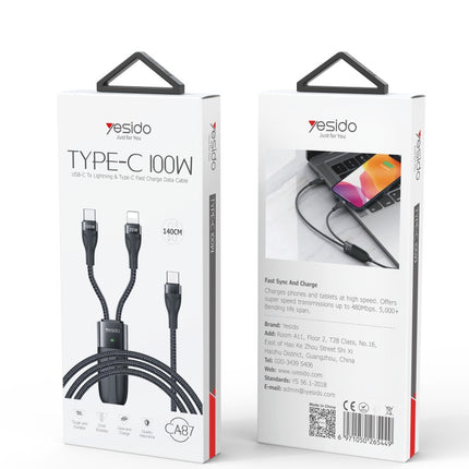 Yesido CA87 2-in-1 Lightning and USB-C Data Cable