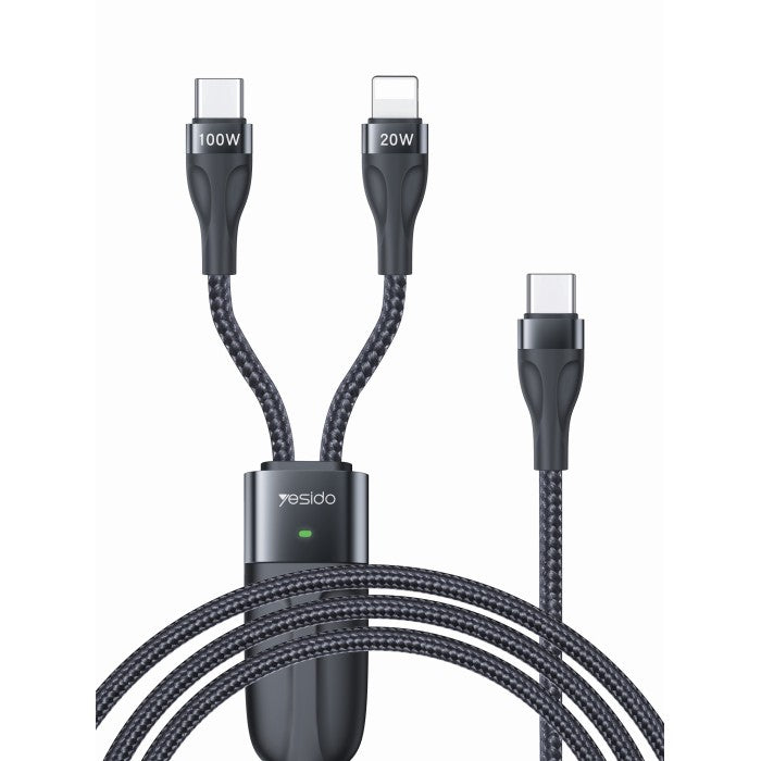 Yesido CA87 2-in-1 Lightning and USB-C Data Cable Yesido CA87 2-in-1 Lightning and USB-C Data Cable