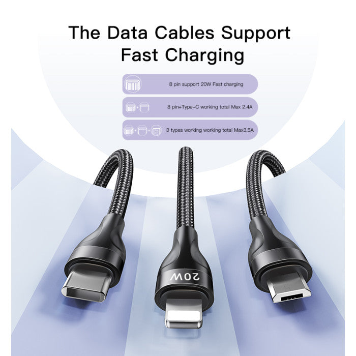 Yesido CA89 3-in-1 Data Cable Yesido CA89 3-in-1 Data Cable