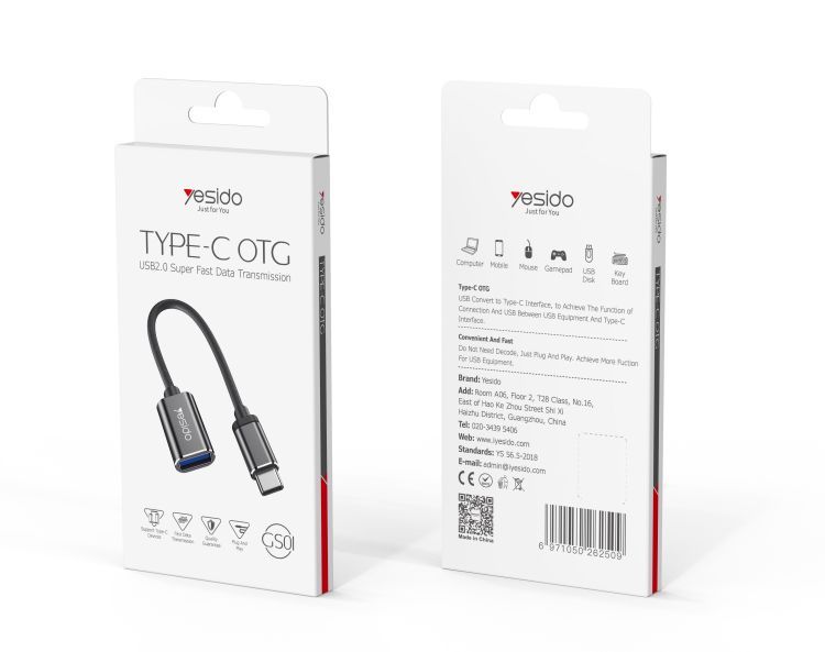 محول OTG من Type-C من Yesido GS01 محول OTG من Type-C من Yesido GS01