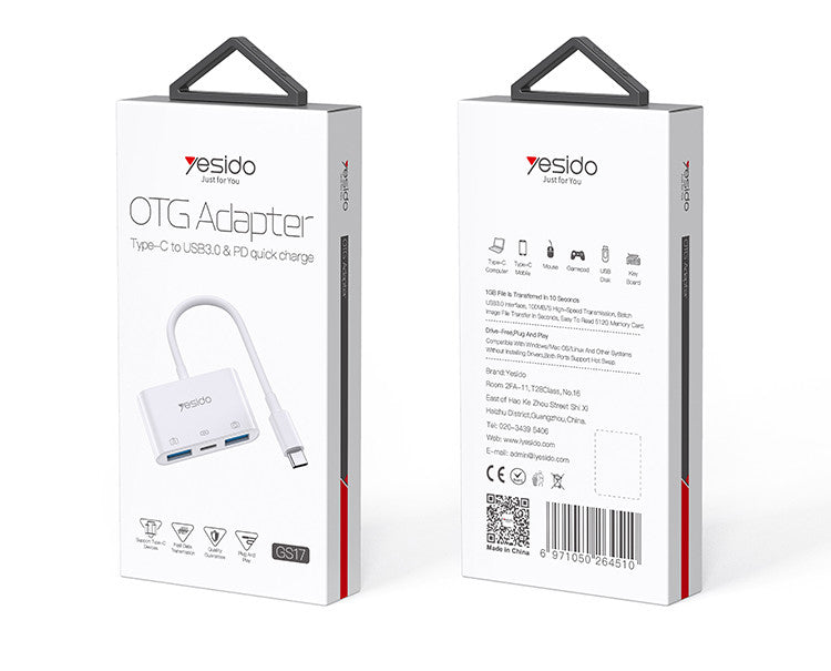 محول USB-C و Micro USB OTG من Yesido GS17 محول USB-C و Micro USB OTG من Yesido GS17