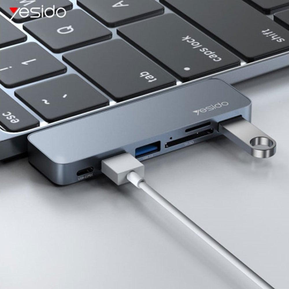 محول Hub مزدوج من Type-C من Yesido HB10 محول Hub مزدوج من Type-C من Yesido HB10