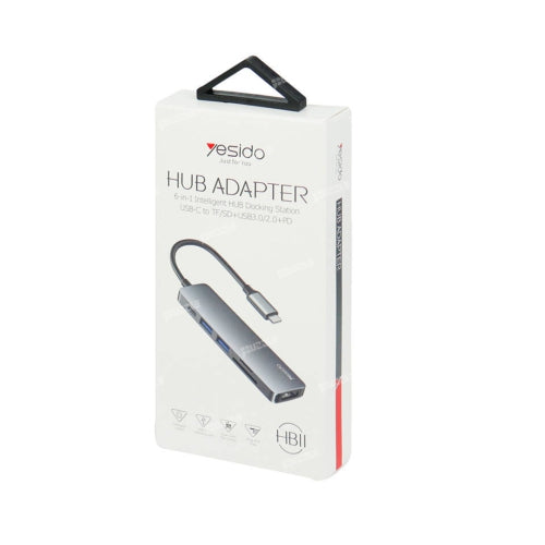موزع 6 في 1 من Yesido HB11 Type-C PD موزع 6 في 1 من Yesido HB11 Type-C PD