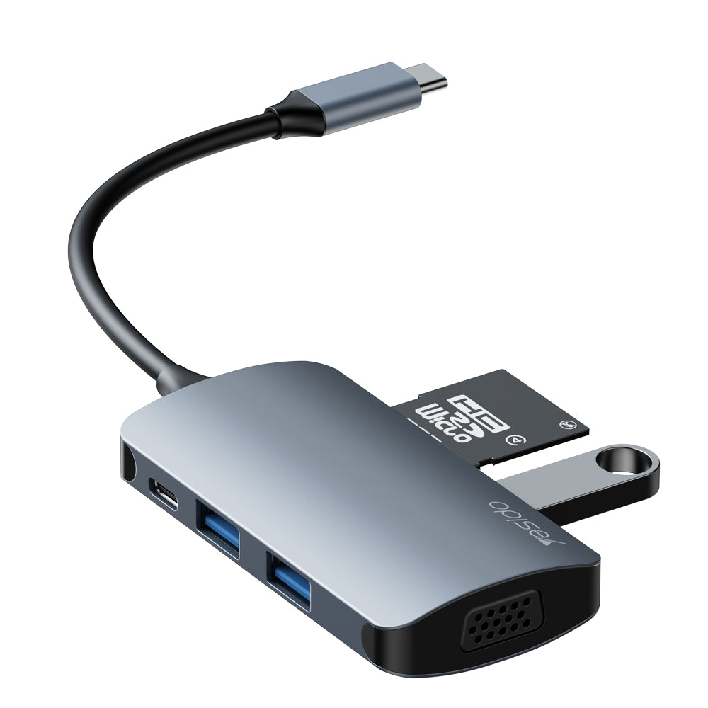 موزع USB عالي السرعة متعدد المنافذ 7 في 1 من Yesido HB16 موزع USB عالي السرعة متعدد المنافذ 7 في 1 من Yesido HB16