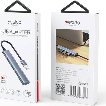 Yesido HB18 4-in-1 Hub Adapter