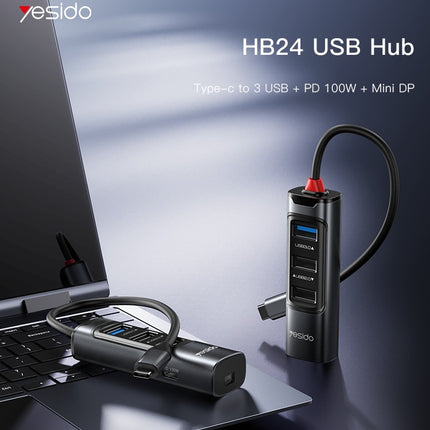 Yesido HB24 5-in-1 Type-C Hub Adapter