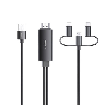 كابل HDMI 3 في 1 من Yesido HM05 (Lightning، Type-C، Micro USB)
