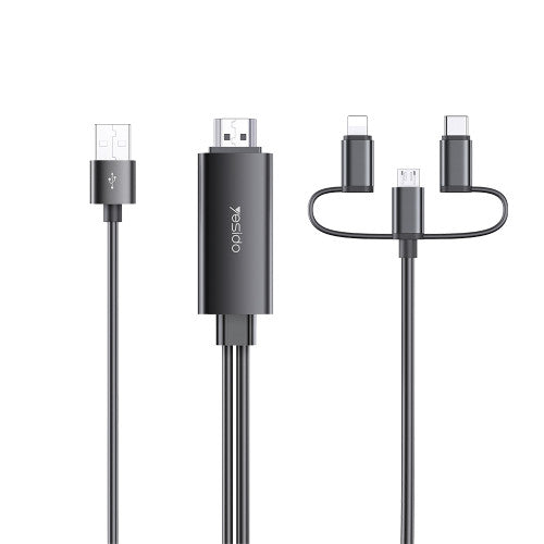 كابل HDMI 3 في 1 من Yesido HM05 (Lightning، Type-C، Micro USB) كابل HDMI 3 في 1 من Yesido HM05 (Lightning، Type-C، Micro USB)