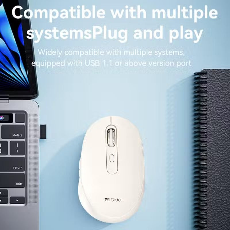 ماوس لاسلكي Yesido KB17 2.4 جيجا - أبيض ماوس لاسلكي Yesido KB17 2.4 جيجا - أبيض
