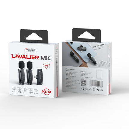Yesido KR11 Low-Latency Wireless Lavalier Microphone with Type-C Receiver