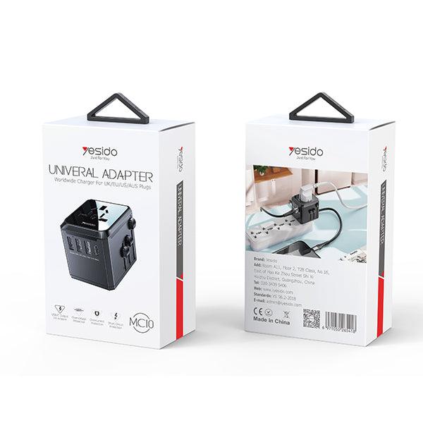محول سفر عالمي من Yesido MC10 مزود بـ 4 منافذ USB محول سفر عالمي من Yesido MC10 مزود بـ 4 منافذ USB