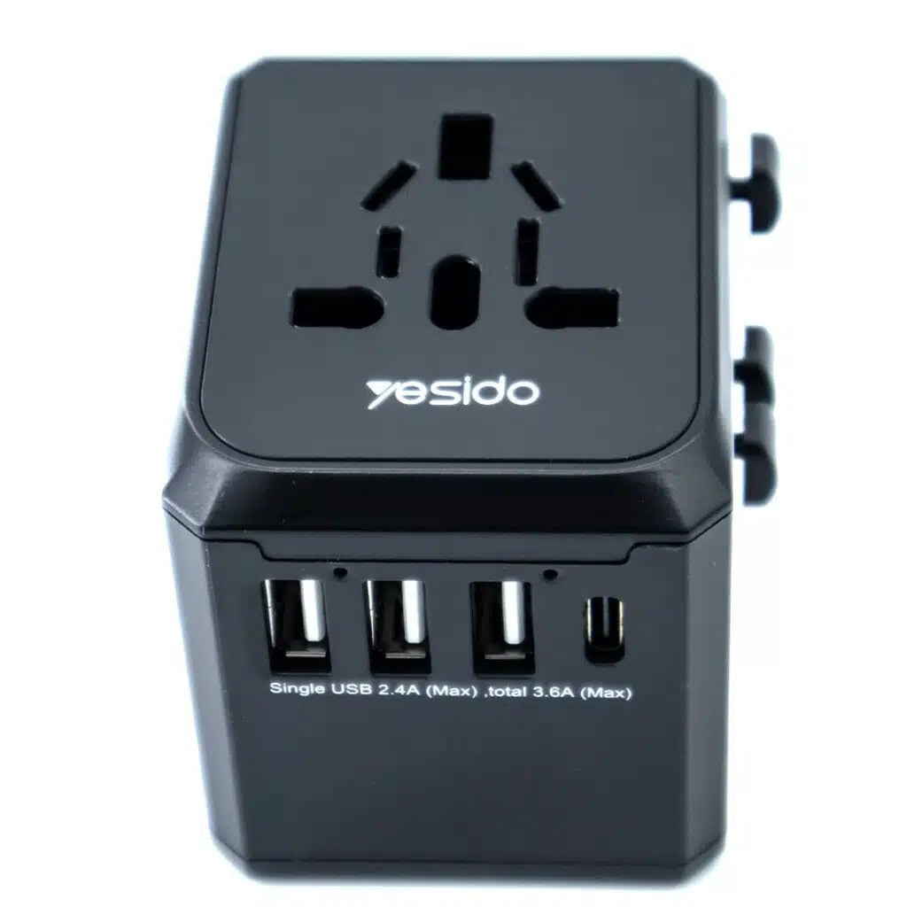 محول سفر عالمي من Yesido MC10 مزود بـ 4 منافذ USB محول سفر عالمي من Yesido MC10 مزود بـ 4 منافذ USB