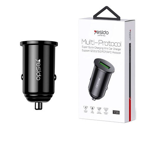 Yesido Y38 Multi-Protocol Car Charger (QC 2.0/3.0/FCP/AFC Support) Yesido Y38 Multi-Protocol Car Charger (QC 2.0/3.0/FCP/AFC Support)