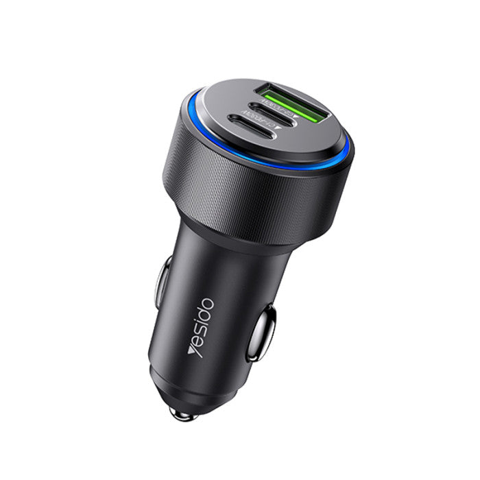 شاحن سيارة Yesido Y50 60W من سبائك الألومنيوم + ABS شاحن سيارة Yesido Y50 60W من سبائك الألومنيوم + ABS