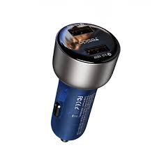 Yesido Y52 48W Zinc Alloy + ABS Semi-Transparent Blue Car Charger