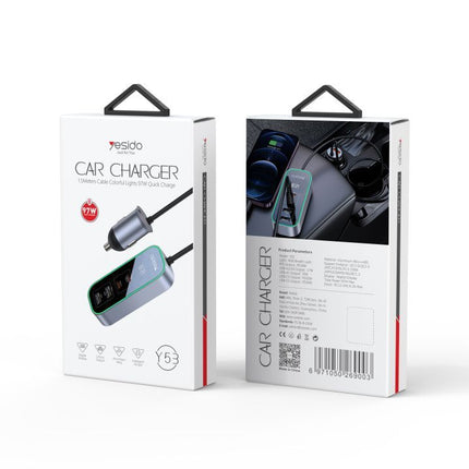 Yesido Y53 97W Aluminum Alloy + ABS Rear Seat Expansion Car Charger